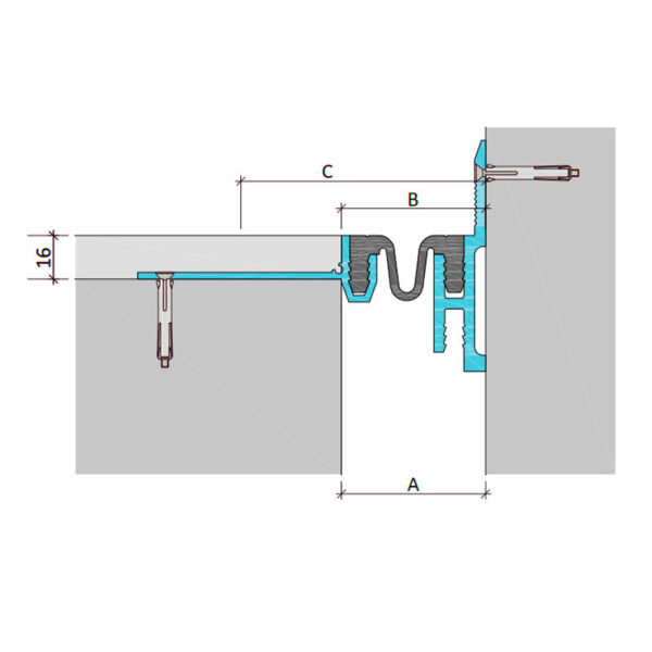 Inernal dilatation profile Aquastop ДШКА-16-УГЛ/105