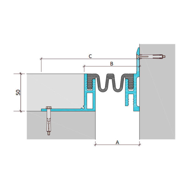 Inernal dilatation profile Aquastop ДШКА-75-УГЛ/090