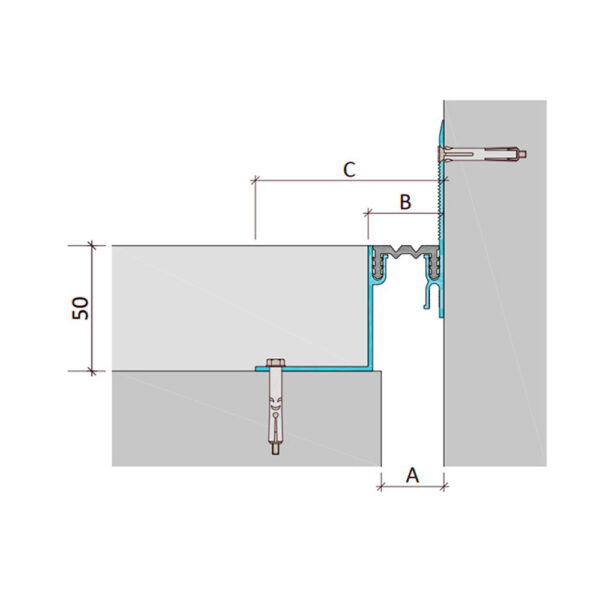 Inernal dilatation profile Aquastop ДШЛ-50-УГЛ/035