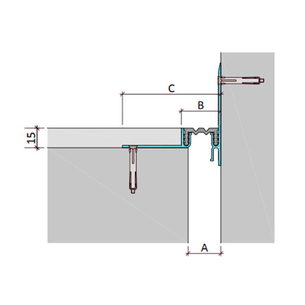 Inernal dilatation profile Aquastop ДШЛ-15-УГЛ/035