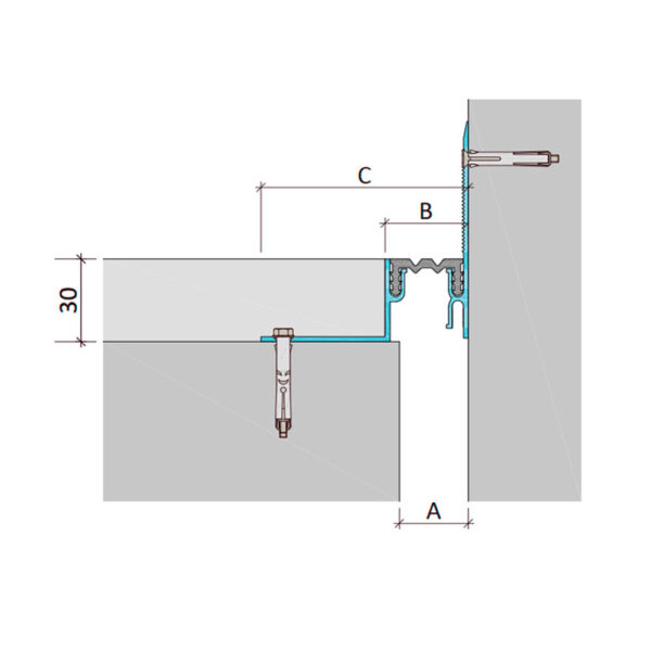 Inernal dilatation profile Aquastop ДШЛ-30-УГЛ/035