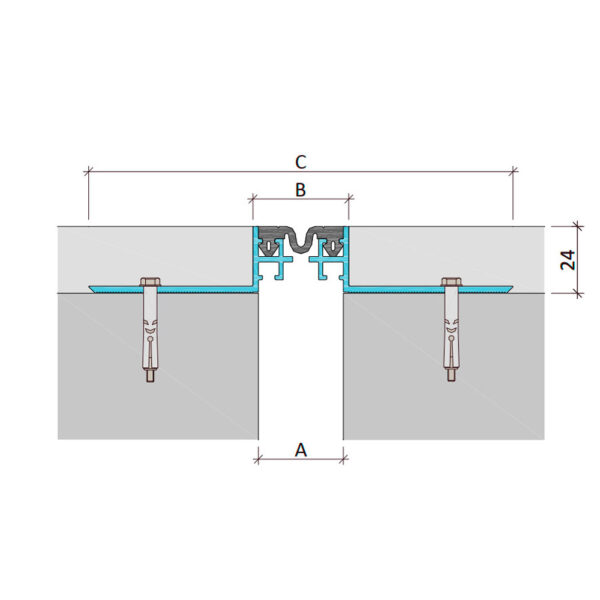 Накладное dilatation profile Aquastop ДШО-24/030 В0-032