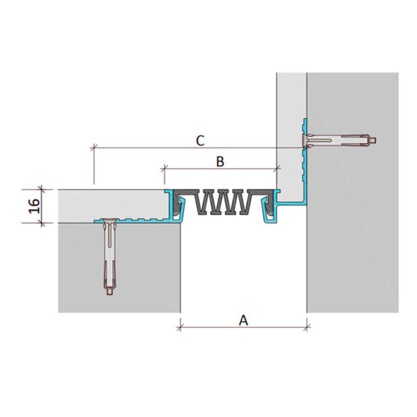 Inernal dilatation profile Aquastop ДШС-16/020