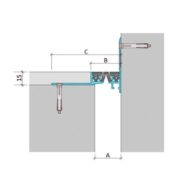 Inernal dilatation profile Aquastop ДШВ-15-УГЛ/055 В2-060