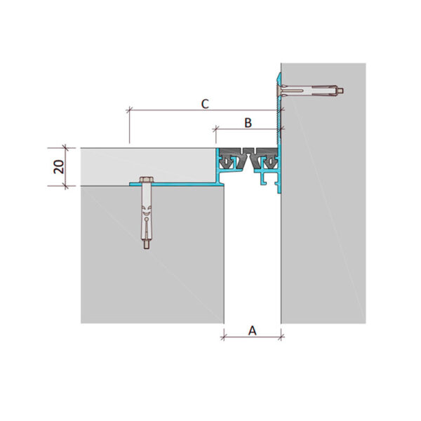 Inernal dilatation profile Aquastop ДШВ-20-УГЛ/030 В0-032
